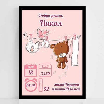 Персонализирана рамка "Добре дошъл/лa"